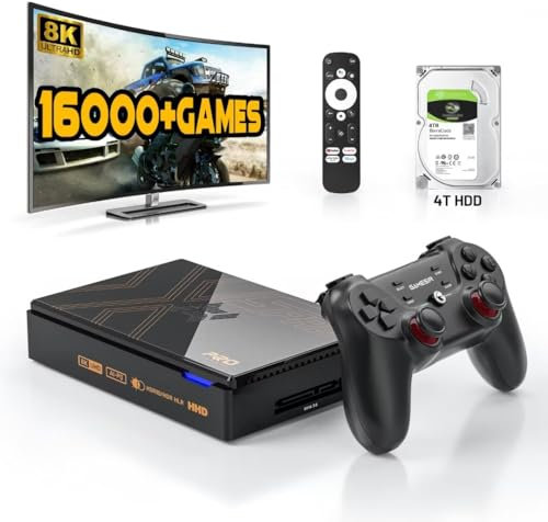 Kinhank Super Console X5 PRO Retro Game Console with 16000+ Games, Android 12.0 OS, 8GB RAM, 64GB ROM, 8K UHD Output, Wi-Fi 6, BT 5.0, Gigabit Ethernet, Wireless Controller