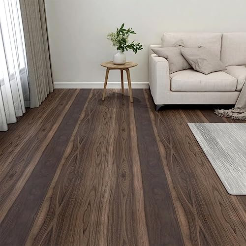Generico Listoni Pavimenti Adesivi 20 pz in PVC 1,86 m² Marrone Scuro (5,76 kg)-Articoli di ferramenta
