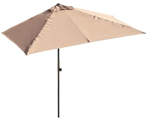 MOBAAK Parasol Plage Parasol De Balcon Demi-parapluie De Patio, Demi-parapluie D'extérieur, Rectangulaire, Pour Jardin, Sans Base Parasol De Jardin Exterieur(Khaki)