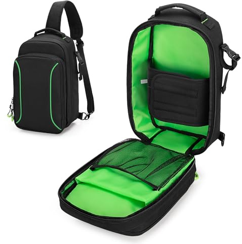 PGmoon Travel Carrying Case – Compatible with Xbox Series S, Crossbody Bag | Storage Bag for Console, Controllers, Cables & Accessories – Patent Design