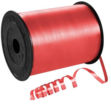 Geschenkband Rot 5mm Breit,450M Kräuselband Geschenkbänder,Ringelband, Ballonschnur für DIY-Dekoration,Dekoband für Hochzeit Weihnachten Neujahr Geburtstag Geschenkverpackung Ballonverschlüsse