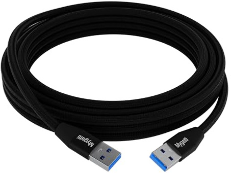 Mygatti USB 3.0 Kabel 5 Gbps（5 Meter）,High Speed Transfer Typ A Stecker auf A Stecker,Nylon geflochten, USB Verbindungskabel kompatibel mit Drucker, Kamera, externe Festplatte und mehr