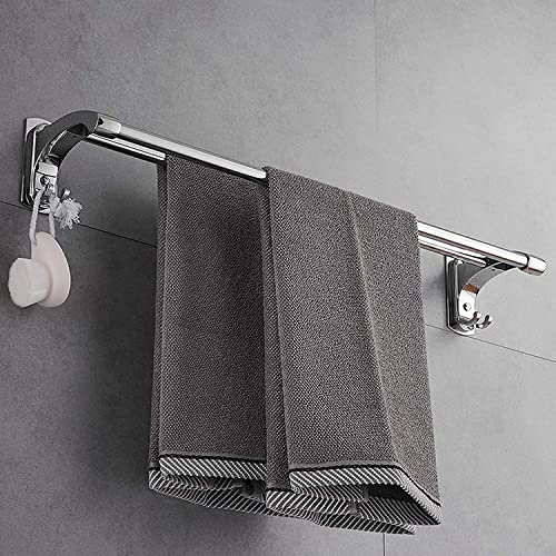 MKAK Doppelte Handtuchstange mit Haken, Küche Anti-Rast-Handtuchstock-Wand montiert SUS 304. Edelstahl-Badezimmer-Handtuchhalter Bad Handtuchstange(80cm)