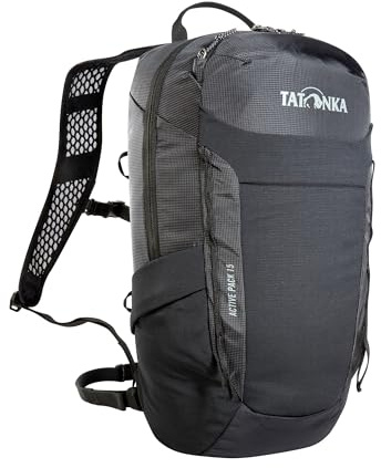 Tatonka Active Pack 15 - Kleiner, leichter Rucksack mit mehreren Fächern und Taschen, Trinkblasenfach und 15 Liter Volumen | für aktive Outdoor-Sportarten. Mit 15 Litern Volumen, Padded Back-System, Trinksystemvorbereitung & PFC-frei.