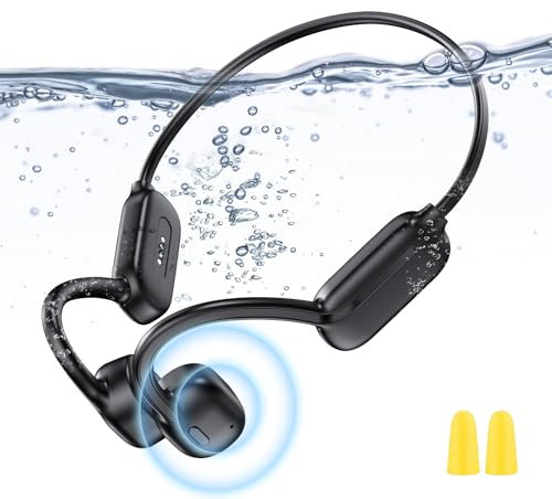 GOHHME Knochenschall Kopfhörer Schwimmen Kopfhörer Bluetooth 5.3 IP68 wasserdichte 32 GB Internen Speicher 150mAh Open Ear Kopfhörer Kopfhörer Kabellos Bluetooth für Schwimmen Laufen Sport Arbeit