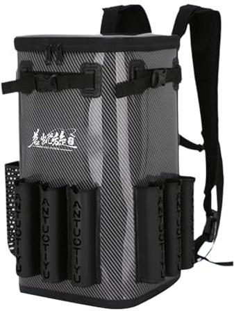 Moxeupon Rucksack Tackle Box,Angelrucksack mit Rutenhalter | Angelrucksack mit Rutenhalter 49L Angeltasche - Große Tackle-Rucksack-Aufbewahrungstasche für Camping und Jagd