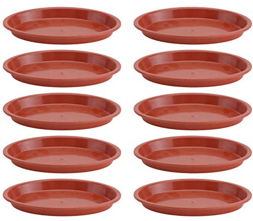 POPETPOP 10 Pezzi Vassoi Ovali per Bonsai e Vasi da Fiori, Basi in Plastica Resistente per Piante, Cuscinetti Antiscivolo per Drenaggio e Contenimento Acqua, Supporti Pratici per Giardino e Interni