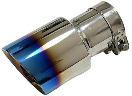 VREFOEAX Auto Auspuffblende Auspuffdüse Edelstahl Blau Beschichtet Großer Durchmesser 101Mm 114Mm Offenes Auto-Schalldämpfersystem AK-Enddüse Auto Auspuffrohr(77mm-114mm)