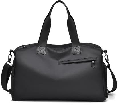 Flintronic Borsone Palestra Uomo Donna, Borsone da Viaggio con Porta Scarpe e Tasca Umida da Viaggio, Impermeabile Duffel Bag Borsa Sportivo, per Sport Fitness Viaggi Nuoto, Nero