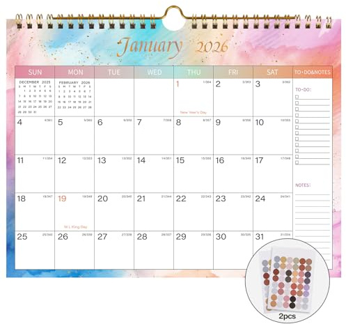 Lbylyhxc 2026 Calendar - Includes January 2026 to June 2027-18 Monthly Wall Calendar 2026, 11 x 8.5 Inches.Thick Paper with Julian Dates and Block for New Year and Christmas Presents (Wall Calendar 2026-2027 Colorful)