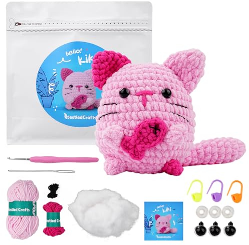 Kit YUMILI de ganchillo para principiantes con tutoriales en vídeo, juego completo para niños y adultos