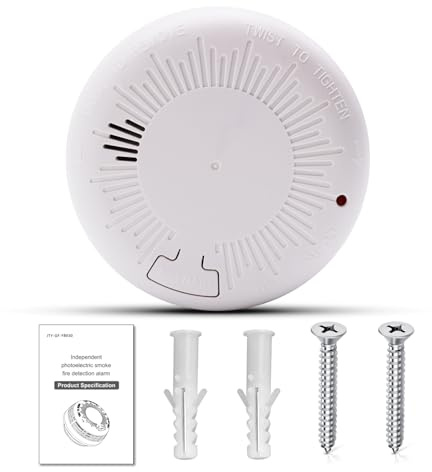 WeiguoIOT Smoke Alarm for Home, Early Smoke Detector Fire Alarm with TEST/MUTE Button,LED Indicator (1 Pack)