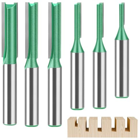 LOMUG 6PCS Schaft Nutfräser Set Für Holzbearbeitung In 3mm 4mm 5mm 6mm 7mm 8mm Größen Aus Hartmetall Ideal Für Oberfräsen Und Präzise Holzfräsarbeiten Hochwertige Fräser Mit Geradem Schaft