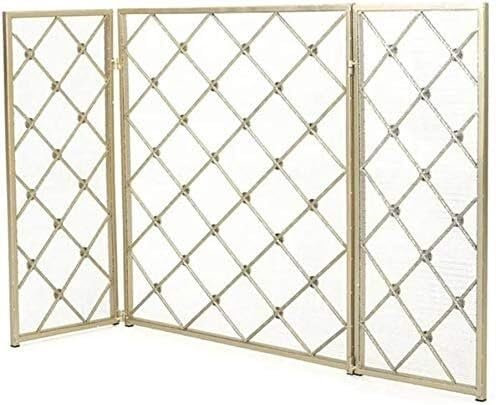 Schermi decorativi per caminetti Schermo ignifugo, 3 robuste protezioni for schermo ignifugo for la decorazione della casa, design a griglia diamantata Pannello di controllo dello schermo del caminett