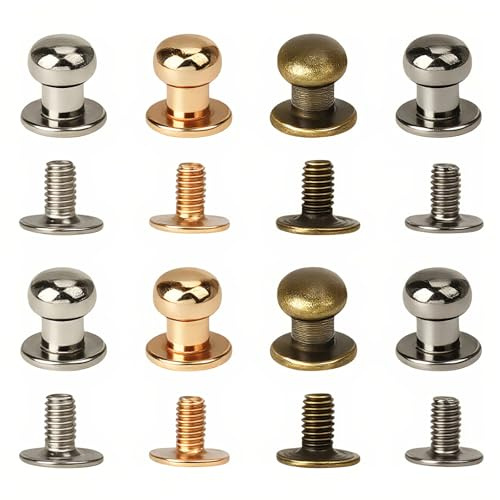 100 Pezzi Rivetti A Vite Da 6 Mm, Set Di Viti Chicago, Rivetti Filettati A Punta Rotonda, Ribattini Per Cuoio Con Chiusura A Vite, Rivetti A Vite Per Cinture, Per Borse, Libri, Collari, Zaini