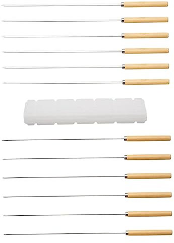 TOYANDONA 1 Ensemble Set de Brochettes Acier Inoxydable pour Barbecue Poignées Accessoires Pratiques pour Grillades Viande