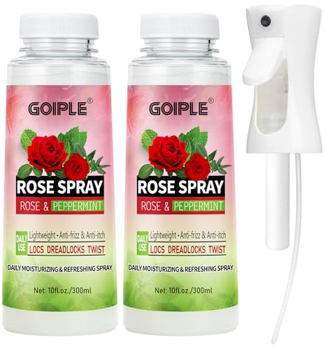 2PCS Rose Water for Hair Loc Spray Moisturizing Refreshing for Locs - Rose Water Hair Scalp Moisturizer - Hydrating Dreadlock Moisturizer to Nourish the Scalp Rosewater & Peppermint Spray Prevents Dry