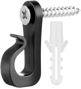 Whltzf Crochet multifonction pour la maison pour une utilisation en extérieur, idéal pour accrocher des lumières de Noël et garder les câbles propres, crochet de gouttière noir