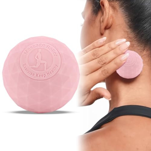 Balle de massage texturée à picots pour soulager la douleur des pieds, la fasciite plantaire et les douleurs musculaires – Pour l’Auto-libération Myofasciale (Rose)