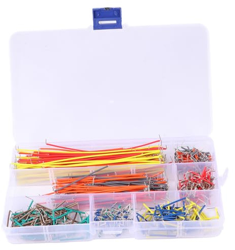 LOLIPPYY 560pcs Breadboard Jumper Wire Kit with Lengths Assorted Preformed Right-angled Ends for Prototyping Circuits LED Strips Test Circuits Includes Storage Box for Easy Random Color