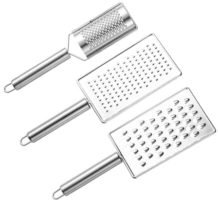 TOPPERFUN Râpe Multifonction 3 Pièces en Acier Inoxydable – Zesteur à Citron Râpe à Gros et Petits Grains pour Gingembre Fromage Légumes et Pommes de Terre – Outil Cuisine Pratique pour