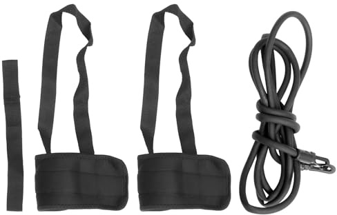 Veemoon Ceinture de Résistance pour L'entraînement de Natation Sangle Réglable, Corde Élastique Noire 6x10x3 Cm, Ensemble Complet pour Exercice Aquatique et Renforcement Musculaire