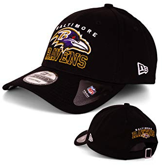 New Era - Berretto da baseball da uomo, edizione limitata con ricamo della squadra sul retro, fantasie e squadre a scelta, modello 9Forty Baltimore Ravens Black Taglia unica