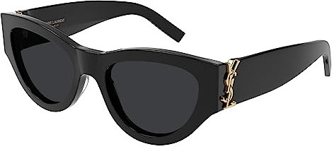 SAINT LAURENT Womens SL M94-001 53 Woman Acetate Sunglasses, Black-Black-Grey