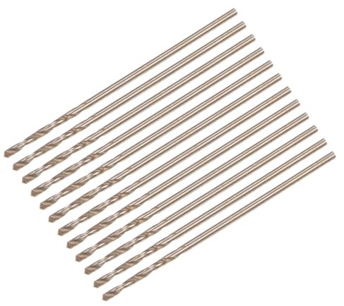 sourcing map 12pcs Jobber Drill Bits 1mm (0.039) Black Nitride & Gold Titanium Coated M2 High Speed Steel (HSS) Twist Drill Bits for Stainless Steel Aluminum Alloy Metal