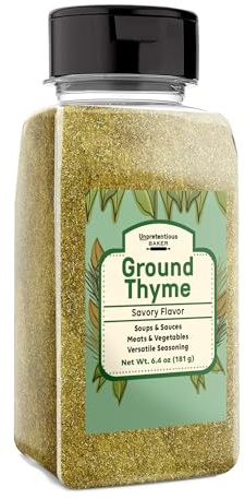 Unpretentious Ground Thyme, 6.4 oz, Versatile Seasoning, Savory Flavor, Soups & Sauces
