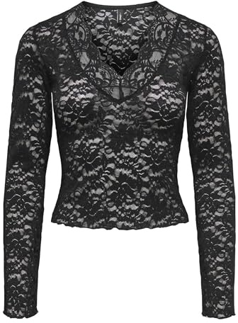 Onlnikka L/S spets topp JRS, svart, S
