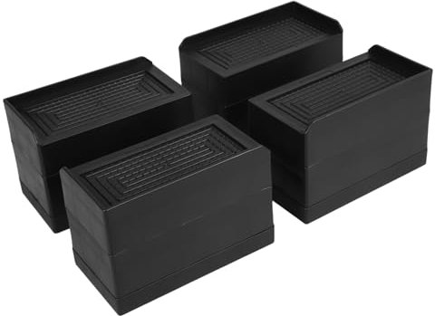 WESIEVYA 4pcs Heavy Duty Bed Frame Risers Desk Table Leg Extenders Rubber Coating for Adjustment