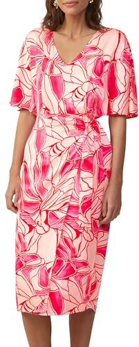 s.Oliver BLACK LABEL satinklänning i omlottlook med V-ringning, ROSA, 44