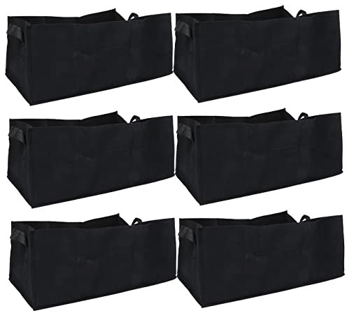 UKCOCO 6pièces De Plantation Carré Non-tissé pour Fleurs Et Légumes De Culture Moyenne Noir