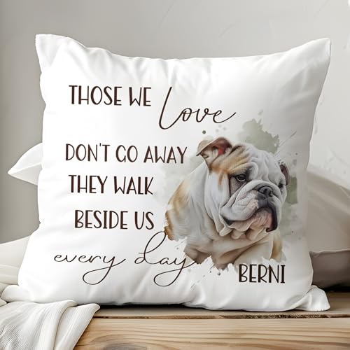 Own Photo Personalised Custom Bespoke Memorial Memory Cushion Pet Loss Throw Pillow Dog Pup Puppy Cover Insert Name Comfort Message Quality Printed Personalized Unique Gift