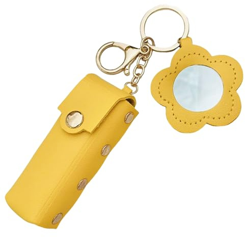 Porte-rouge à lèvres avec miroir | Étui en cuir pour sac à main, trousse de maquillage pour clés, sac de rangement pour femmes et filles, voyage en voiture