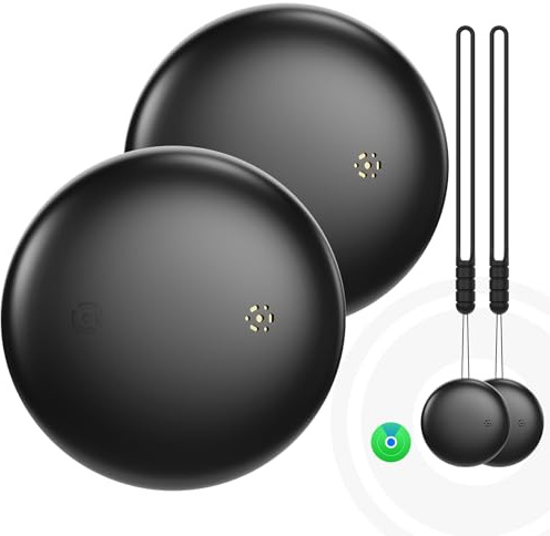GPS-spårare 2 stycken Smart Air Tracker-taggar - kompatibel med Apple Var är det (endast iOS 14.5+), Bluetooth-spårare hitta nycklar, för väska/katter/väska/barn/hundar, utbytbart batteri