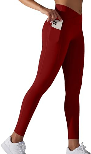 JTSONN Leggings de Sport pour Femmes Taille Haute Long Opaques Pantalons de Yoga avec Poches Collants de Fitness Yoga Gym Course