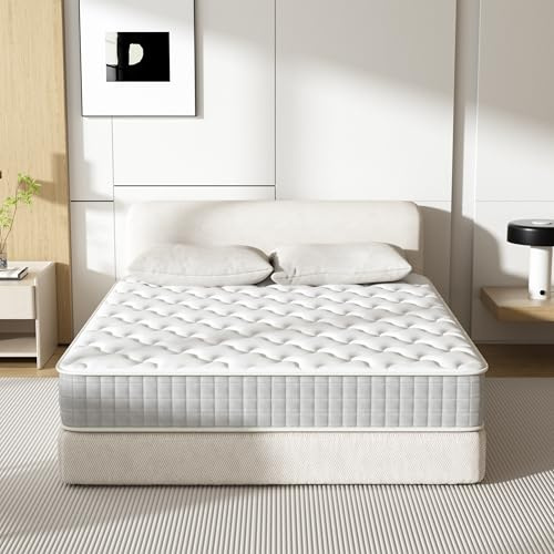 DEWINNER Matelas 120x190 cm- Épaisseur 20cm -Matelas à Ressorts ensachés et à mémoire de Forme, Matelas 7 Zones Ergonomique-Soutien Tonique & indépendance de Couchage
