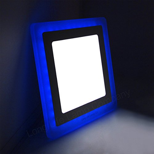Long Life Lamp Company 12w Square Recessed LED Ceiling Panel Light Dual Colour Cool White/Blue