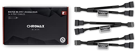 Noctua NA-SYC1 chromax.black, 4 Pin Y-Cables for PC Fans (Black)