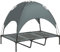 HOMCOM PawHut Lit pour Chien Chat sur Pieds Grand Confort Velum Anti-UV Tissu Oxford Micro-perforé + Parasol + Sac de Transport Inclus Gris Noir