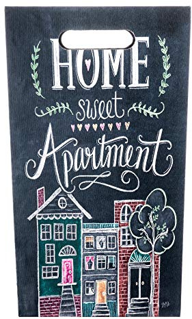 Rebecca Mobili Regenschirmständer Schirmständer Dunkelgrau MDF Canvas Home Sweet Apartment Vintage Wasserauffangschale - 40 x 24 x 24 cm (H x B x T) - Art. RE6148