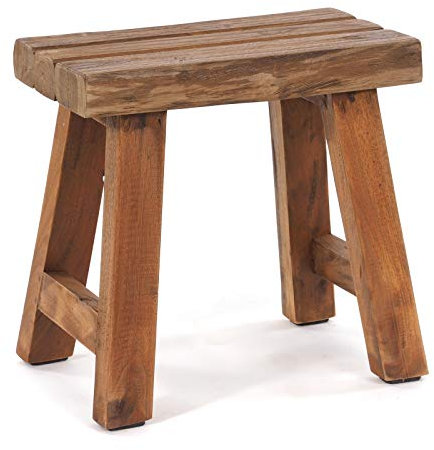 DESIGN DELIGHTS SITZHOCKER Rustic | 41x42x24 cm, Recycling Holz | Holzhocker