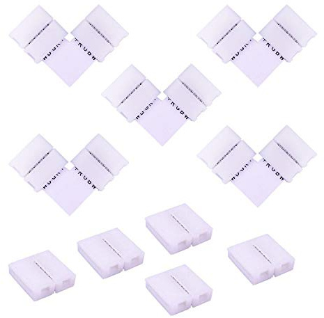 Conector Esquina Tira LED RGBW 5050 de 10mm Ancho 5 pines Conector Rápido Cinta LED RGBW LED Strip Connector Conector Forma L Adaptador L Banda LED Conector ángulo Recto
