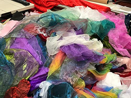 Organza Fabric Surprise Bag of Cut Offs & Scraps (Bag of Cut Offs) (250 Grams)