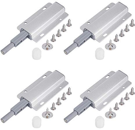 Loquet Magnétique Porte Placard Push to Open Tampon Amortisseur pour Armoire Fermeture Systeme Tiroir 4 Pièces