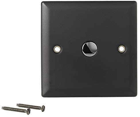 1 Gang 1 Way Wall Mounted Touch Light Dimmer IR Control Switch Button (Matt Black)