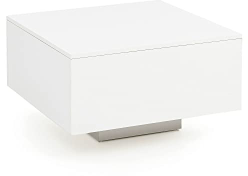 möbelando Couchtisch WL5.832 Holz 60 x 60 x 35,5 cm Spanplatte | Wohnzimmertisch Coffee Table Modern | Beistelltisch Quadratisch Weiß | Design Sofatisch Loungetisch | Weißer Kaffetisch Wohnzimmer