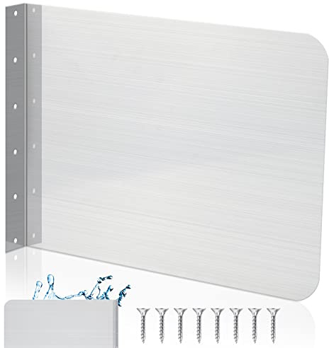 Amylove 43,2 x 30,5 cm Edelstahl-Spritzschutz | Edelstahl-Wandhalterung mit Schrauben, Spritzschutz für die Spüle, für gewerbliche Küche, Restaurant